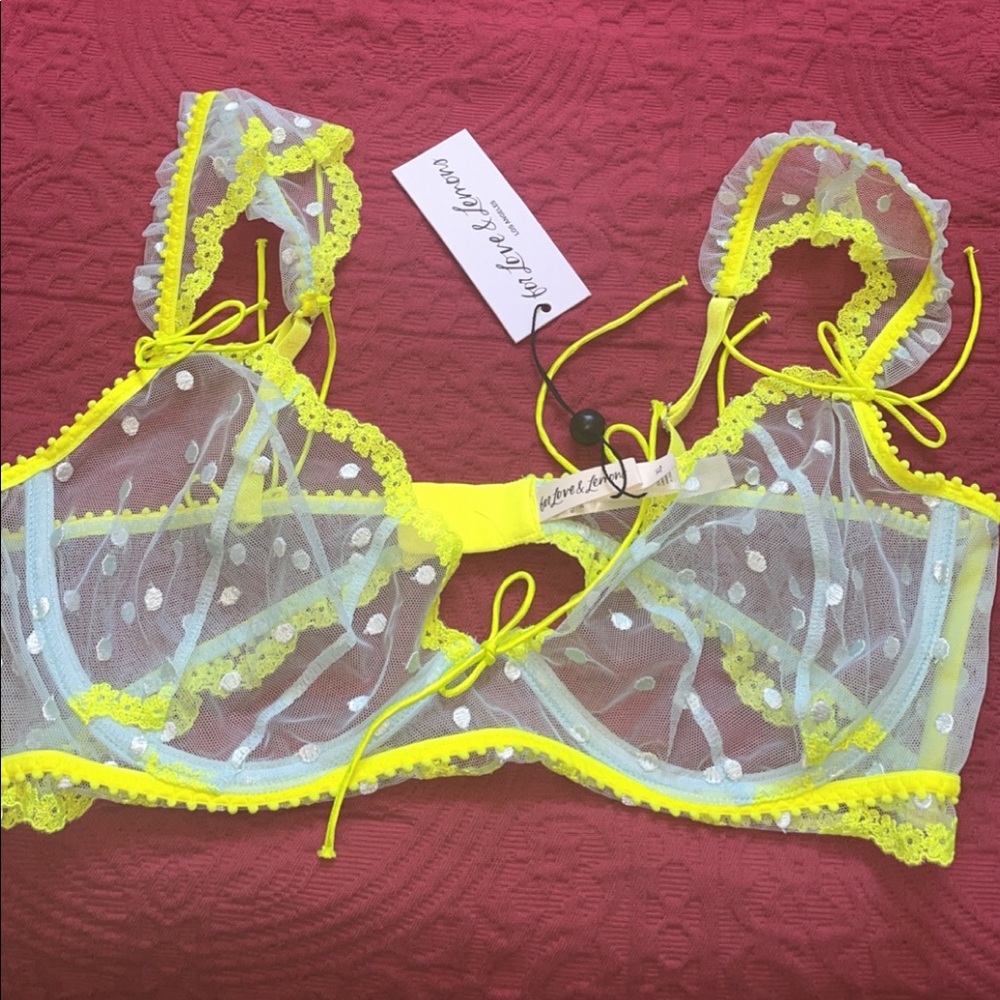 For Love & Lemons Victoria Secret brand new with tags neon Dottie underwire bra